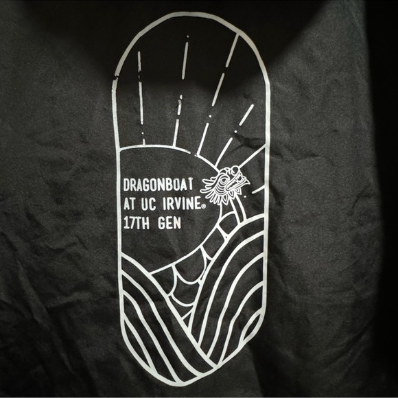 NWT Champion x UC Irvine Dragon Boat Custom Black Windbreaker Jacket | Size S - Picture 3 of 7